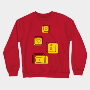 Drawn social network icons Crewneck Sweatshirt